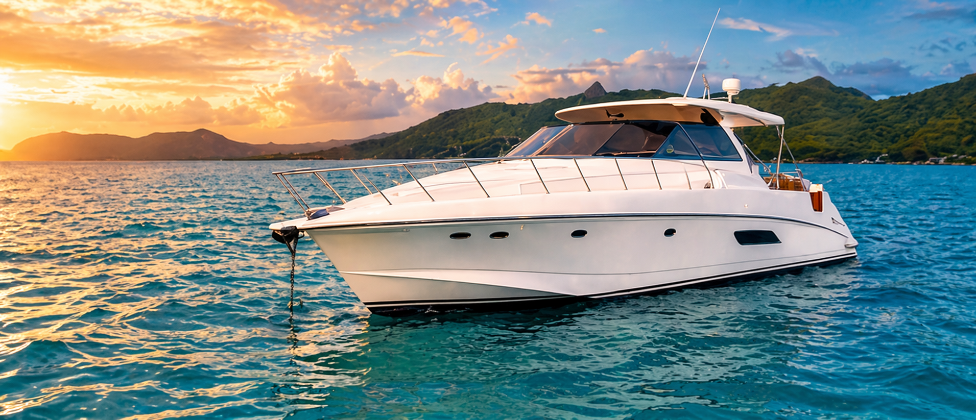 Boat floating in turquoise Maui water